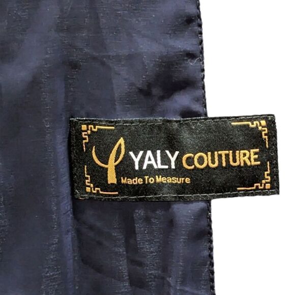 Yaly Couture Custom Designed Tailored Pure Wool Womens Grey Zip Up Coat Size M - Picture 9 of 11